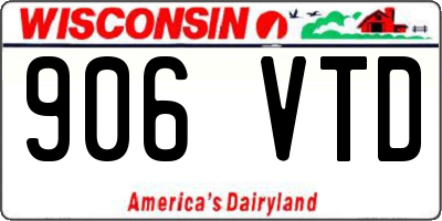 WI license plate 906VTD