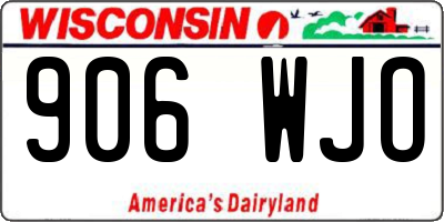 WI license plate 906WJO