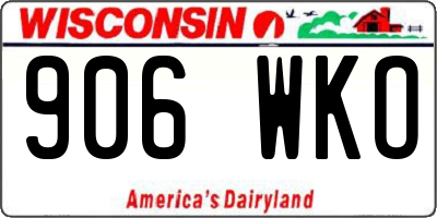 WI license plate 906WKO