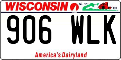 WI license plate 906WLK
