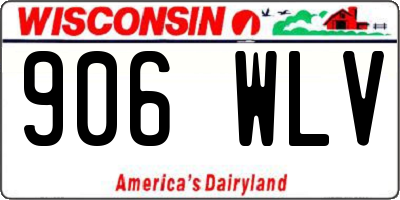 WI license plate 906WLV