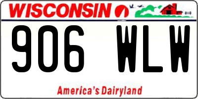 WI license plate 906WLW