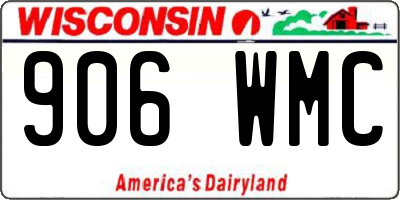 WI license plate 906WMC