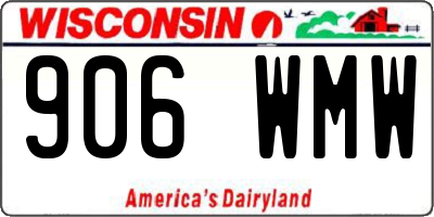 WI license plate 906WMW