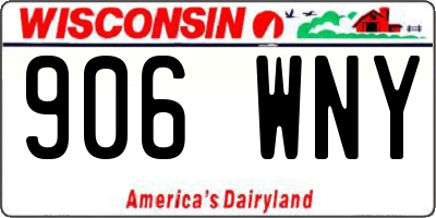 WI license plate 906WNY