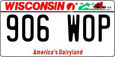 WI license plate 906WOP