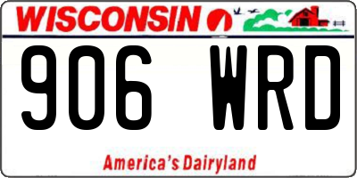 WI license plate 906WRD