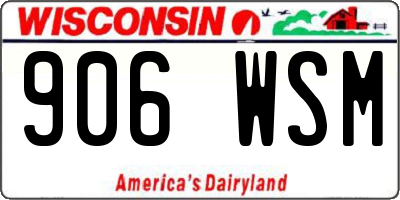 WI license plate 906WSM