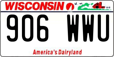 WI license plate 906WWU