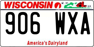 WI license plate 906WXA