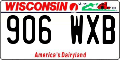 WI license plate 906WXB