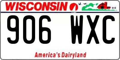 WI license plate 906WXC