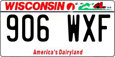 WI license plate 906WXF