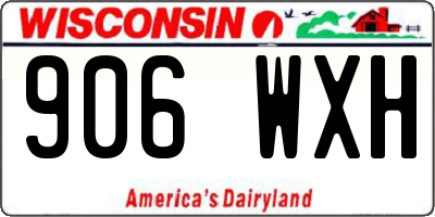 WI license plate 906WXH