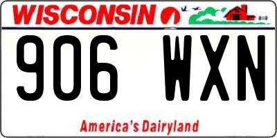WI license plate 906WXN