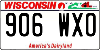 WI license plate 906WXO