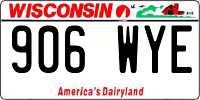 WI license plate 906WYE