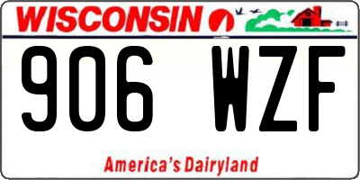 WI license plate 906WZF