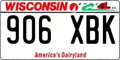 WI license plate 906XBK