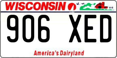 WI license plate 906XED
