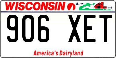 WI license plate 906XET