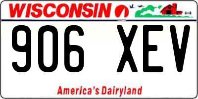 WI license plate 906XEV
