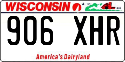 WI license plate 906XHR