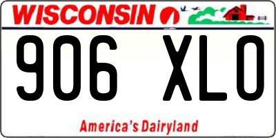 WI license plate 906XLO