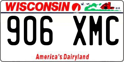 WI license plate 906XMC