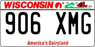 WI license plate 906XMG