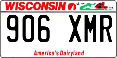 WI license plate 906XMR