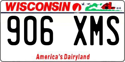 WI license plate 906XMS