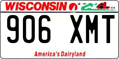 WI license plate 906XMT
