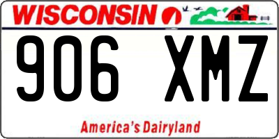 WI license plate 906XMZ
