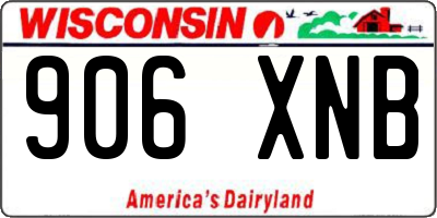 WI license plate 906XNB