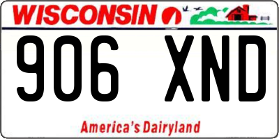 WI license plate 906XND