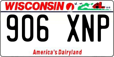 WI license plate 906XNP
