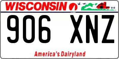 WI license plate 906XNZ