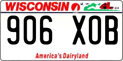 WI license plate 906XOB