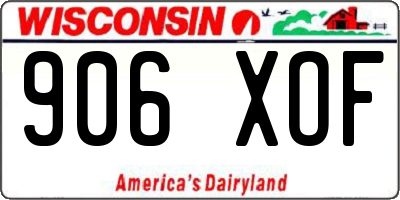 WI license plate 906XOF
