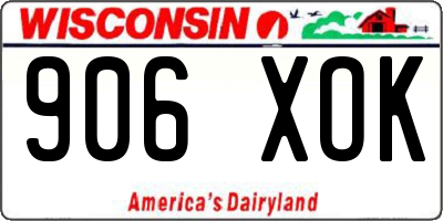 WI license plate 906XOK