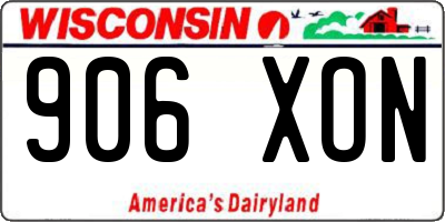 WI license plate 906XON