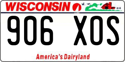 WI license plate 906XOS