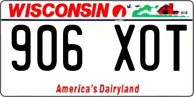 WI license plate 906XOT