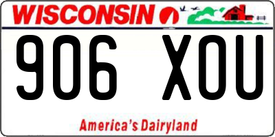 WI license plate 906XOU