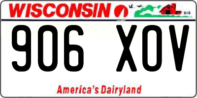 WI license plate 906XOV