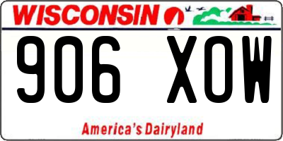WI license plate 906XOW