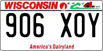 WI license plate 906XOY