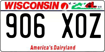 WI license plate 906XOZ