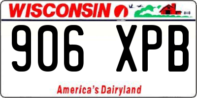 WI license plate 906XPB